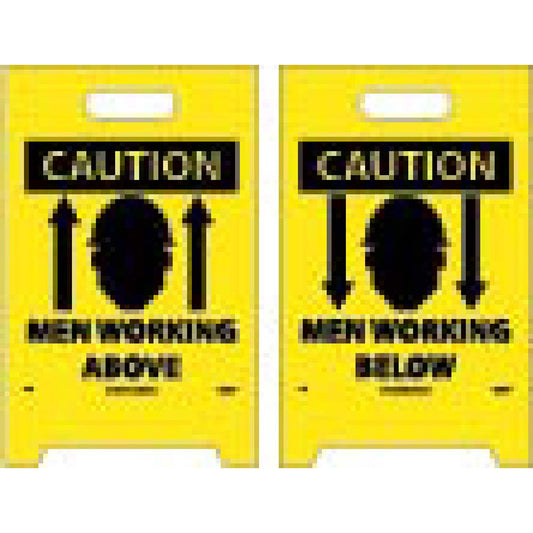 NMC™ 19" X 12" Yellow .04" Coroplast Floor Safety Sign "CAUTION MEN WORKING ABOVE"