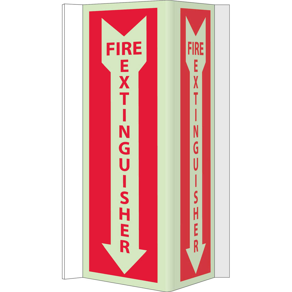 NMC™ 16" X 12" Phosphorescent .050" Plastic Fire Extinguisher Sign "FIRE EXTINGUISHER"