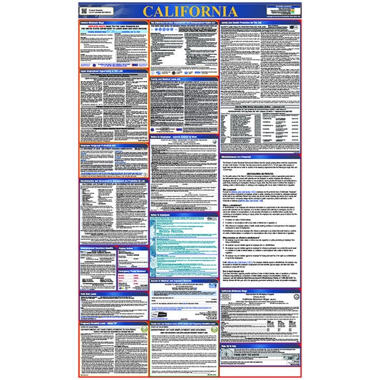 NMC™ 39" X 27" Multi 0.004" Laminated Paper Labor Laws Poster "CALIFORNIA"
