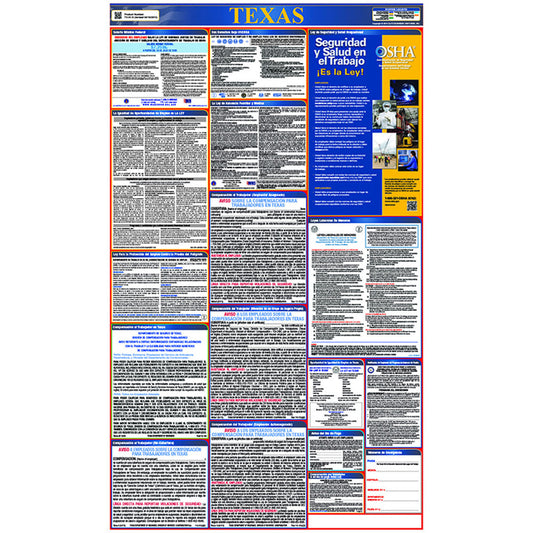 NMC™ 39" X 27" Multi 0.004" Laminated Paper Spanish Sign "TEXAS"