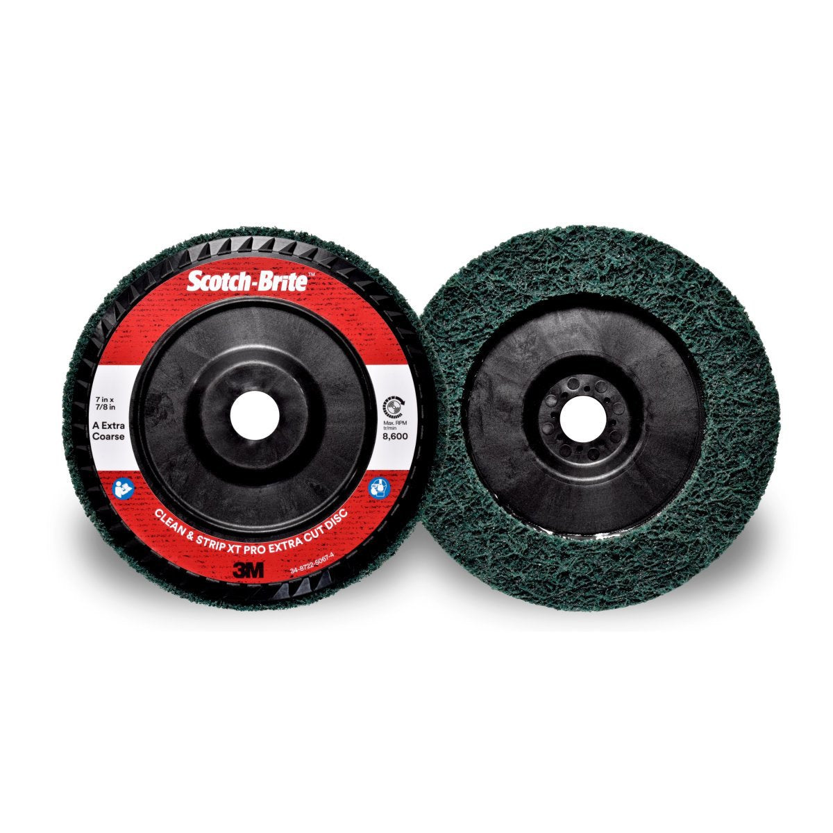 3M™ 7" X 7/8" Extra Coarse Grade Aluminum Oxide Scotch-Brite™ Green Disc