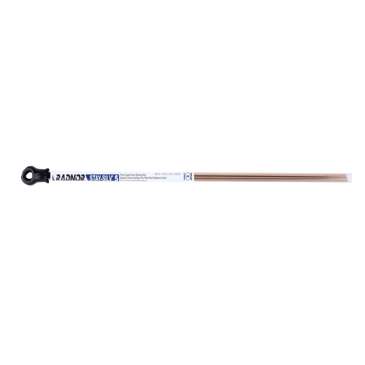RADNOR™ 0.050" X 1/8" X 20" BCuP-3 Stay-Silv® 5 Flat Brazing Alloy Filler Metal 0.350 lb 8 Pc Tube