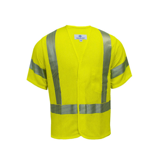 National Safety Apparel Large Hi-Viz Yellow VIZABLE® FR Modacrylic/Para-Aramid Mesh Vest
