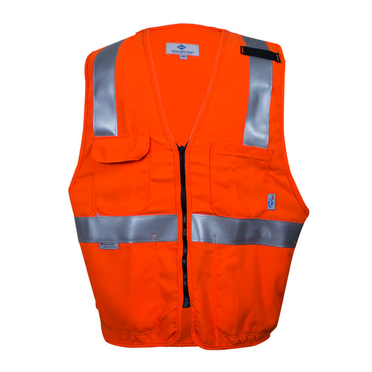 National Safety Apparel X-Large Hi-Viz Orange VIZABLE® FR Modacrylic Blend Vest