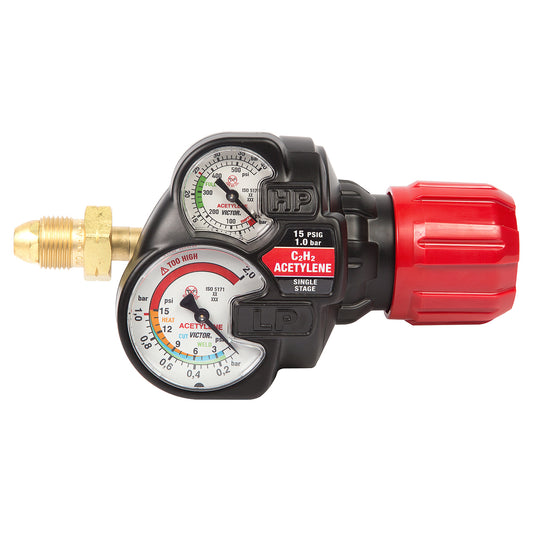 Victor® Model ESS42-15-510 EDGE™ 2.0 Heavy Duty/High Capacity Acetylene Single Stage Regulator, CGA-510