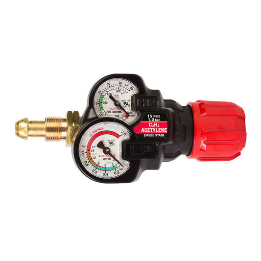 Victor® Model ESS32-15-510 EDGE™ 2.0 Heavy Duty/Medium Capacity Acetylene Single Stage Regulator, CGA-510