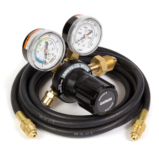 RADNOR™ Model GF250-580 Classic Victor® Medium Duty Argon And Argon/CO2 Mix Shielding Gas Flowgauge Kit, CGA-580 With 10' Hose
