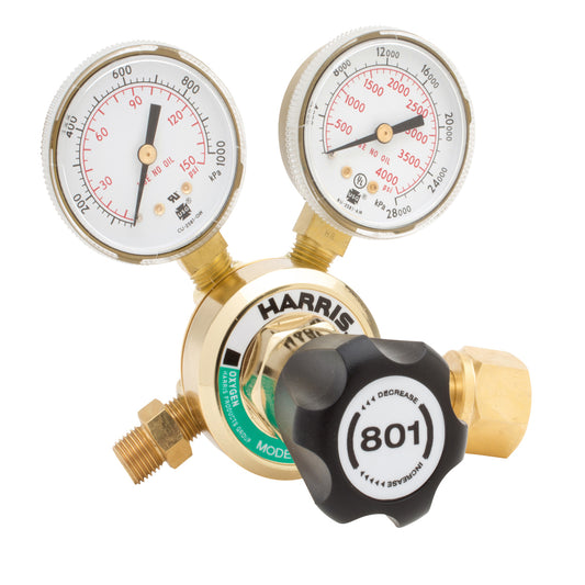 Harris® Model 801-145-540 Medium Duty Industrial General Purpose Oxygen Single Stage Regulator, CGA-540