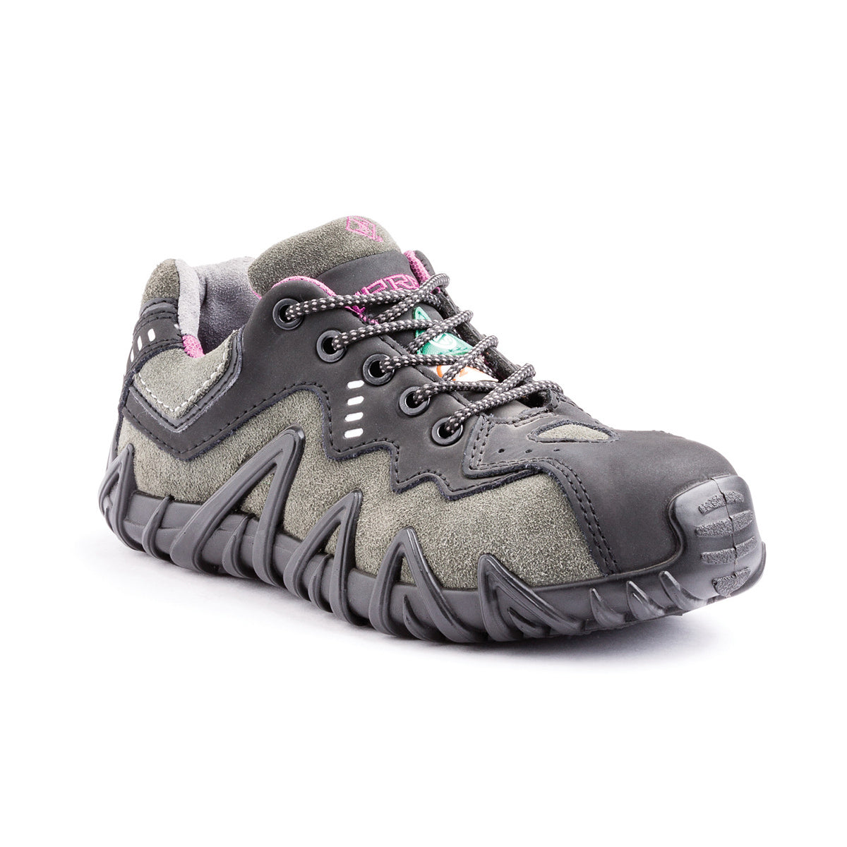 TERRA Womens Size 8 Black Spider Suede Leather Composite Toe Athletic Shoes With Direct Injected PU Midsole And Outsole