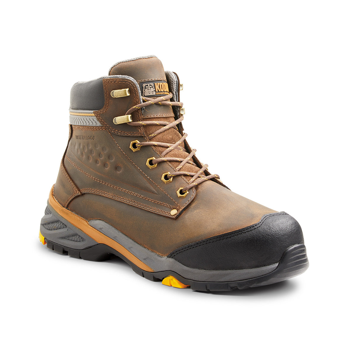 Kodiak® Size 9W Brown Crusade Leather Composite Toe Hikers Boots With EVA Midsole And Slip And Oil Resistant Outsole