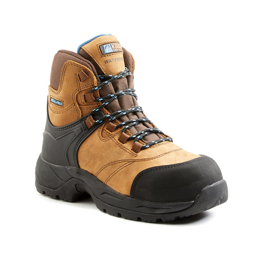 Kodiak® Womens Size 7 1/2 Brown Journey Leather Composite Toe Hikers Boots With EVA Midsole And Slip And Oil Resistant Outsole