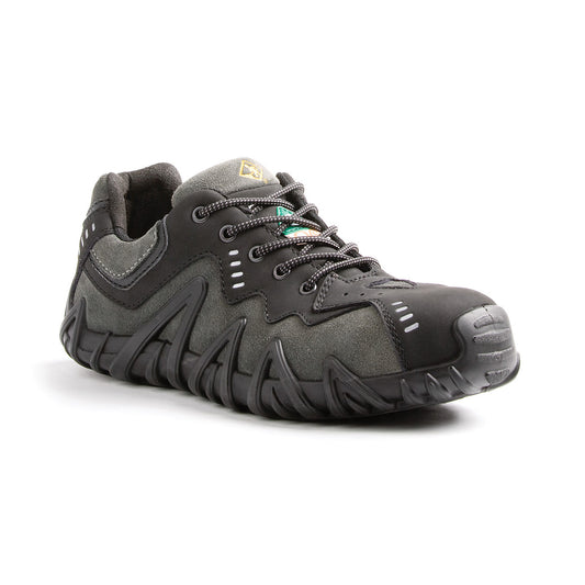 TERRA Size 8 Black Spider Suede Leather Composite Toe Athletic Shoes With Direct Injected PU Midsole And Outsole