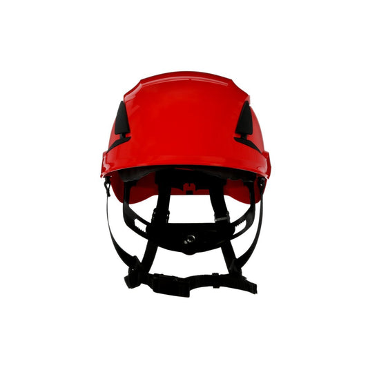 3M™ Red SecureFit™ X5005-ANSI ABS Brimless Climbing Helmet With 6 Point Ratchet Suspension