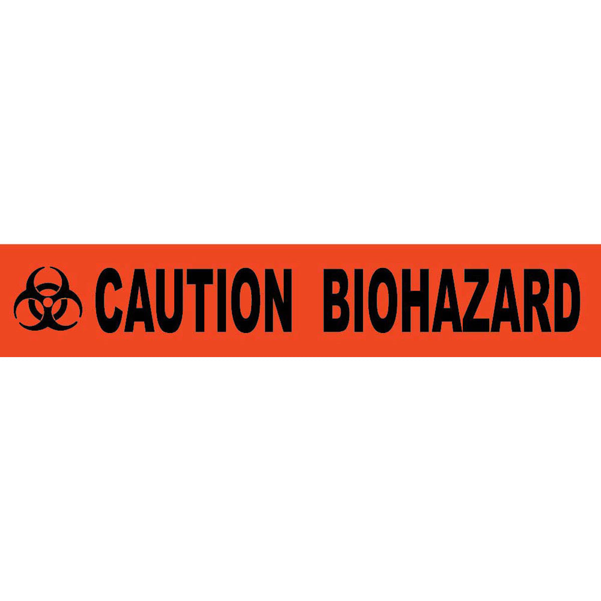 NMC™ 3" X 1000' Black/Orange 3 mil Polyethylene Barricade Tape "CAUTION BIOHAZARD"