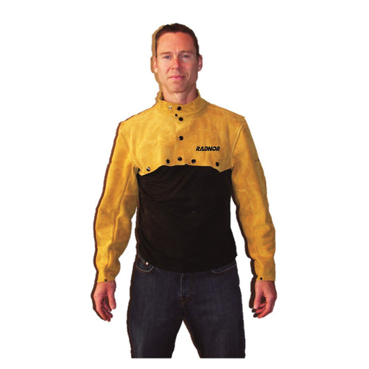 RADNOR™ Small Brown Premium Side Split Cowhide Leather Cape Sleeve