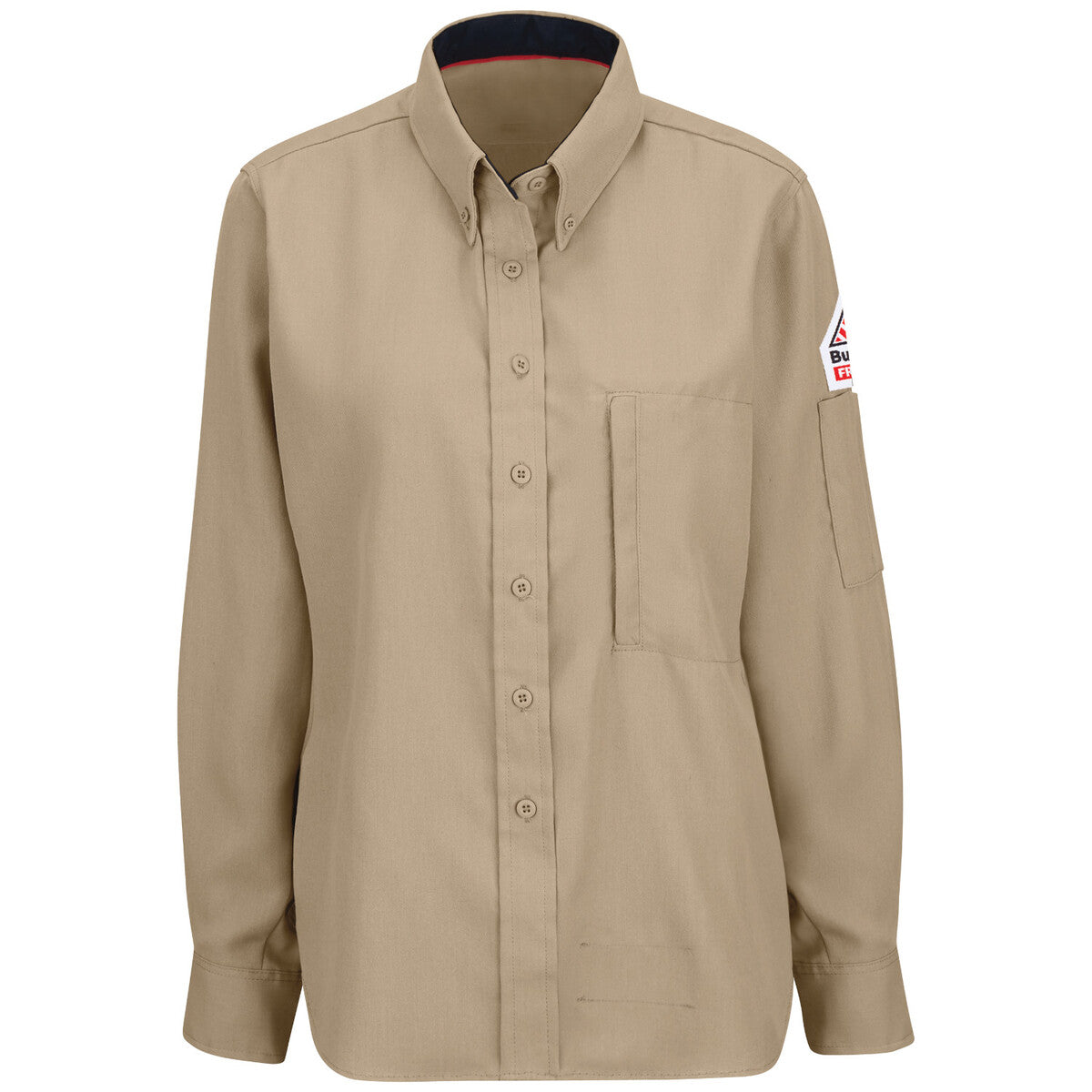 Bulwark® Women's Large Khaki Modacrylic/Cellulosic/Aramid Flame Resistant Uniform Shirt With Button Front Closure