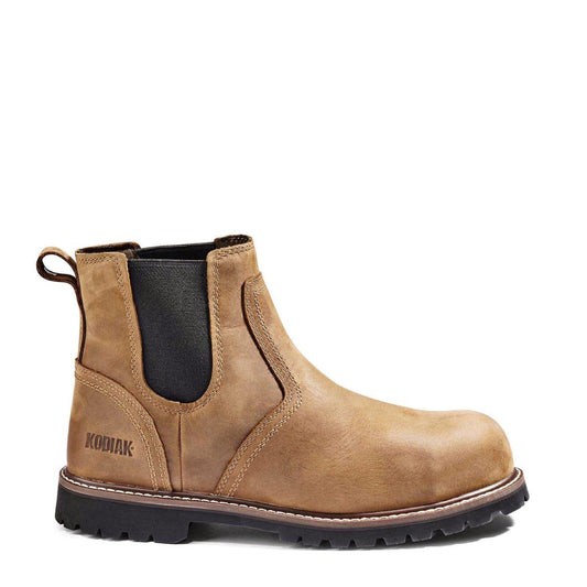 Kodiak® Size 12W Brown McKinney Chelsea Leather/Rubber Composite Toe Safety Boots With Electric Shock, Puncture Resistant And Slip Resistant Sole