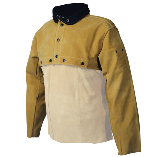 Protective Industrial Products Caiman® Medium Gold Boardhide Flame Resistant Cape Sleeve With Satin Lining And Snap Front Closure