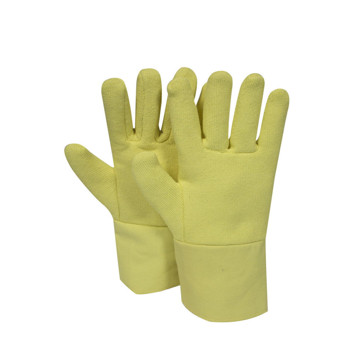 National Safety Apparel® Large 12" Yellow 38 Ounce Reversed Kevlar® Terry Cloth Heat Resistant Gloves With Kevlar® Twill Cuff Cuff, Wool Lining, And Wing Thumb