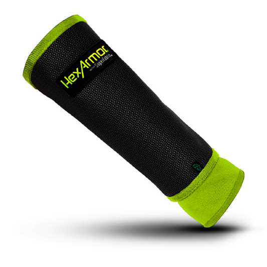 HexArmor® XS Grey and Hi-Viz Yellow Single Layer SuperFabric® Armguard