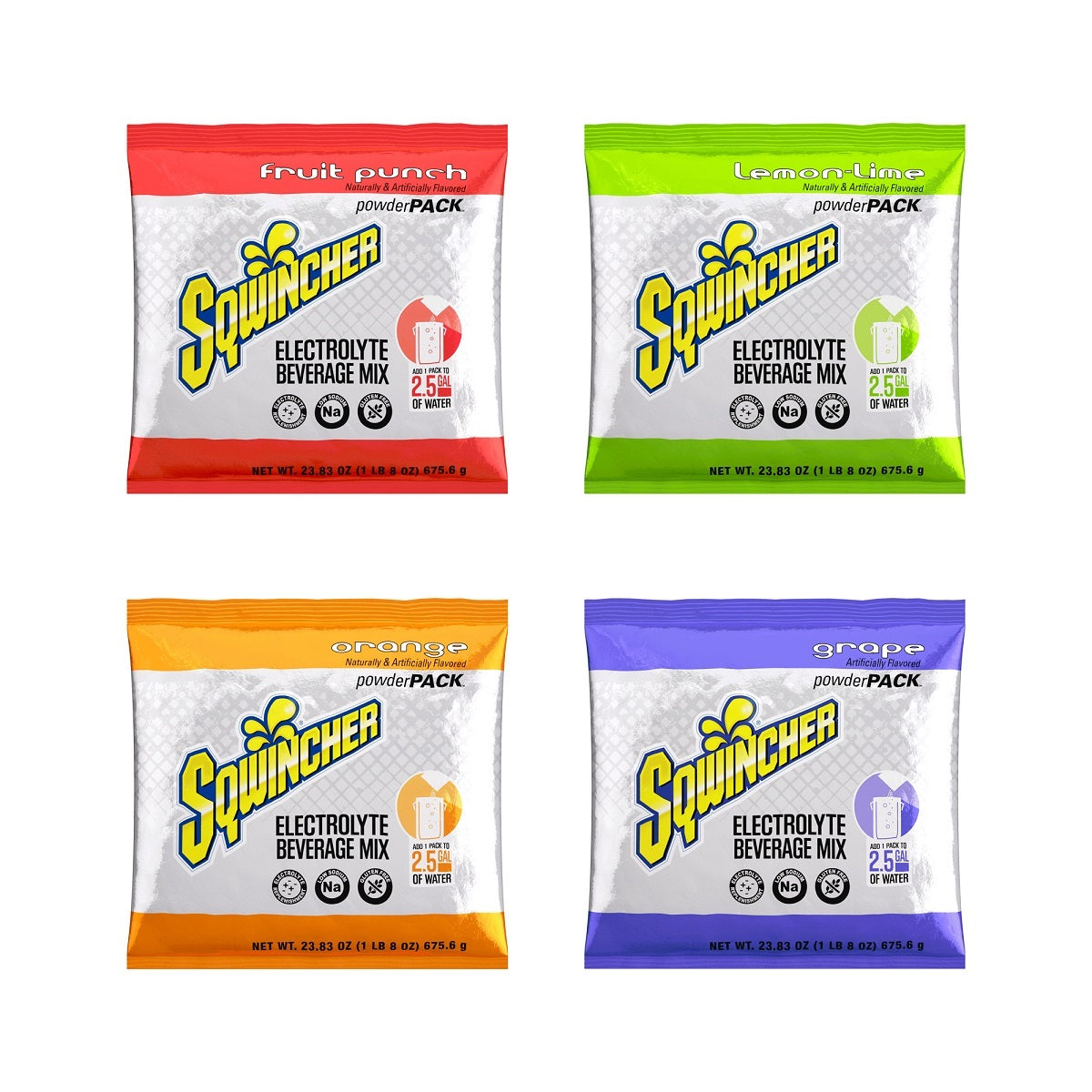 Sqwincher® 23.83 Ounce Assorted Flavor Powder Pack Bag Electrolyte Drink