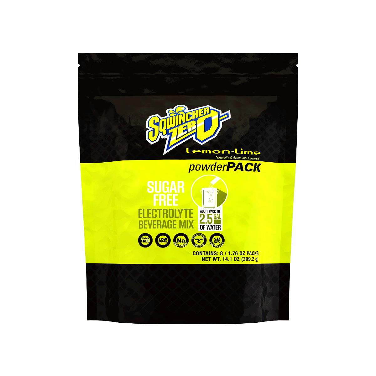 Sqwincher® 1.76 Ounce Lemon Lime Flavor Powder Pack ZERO Bag Sugar Free/Low Calorie Electrolyte Drink