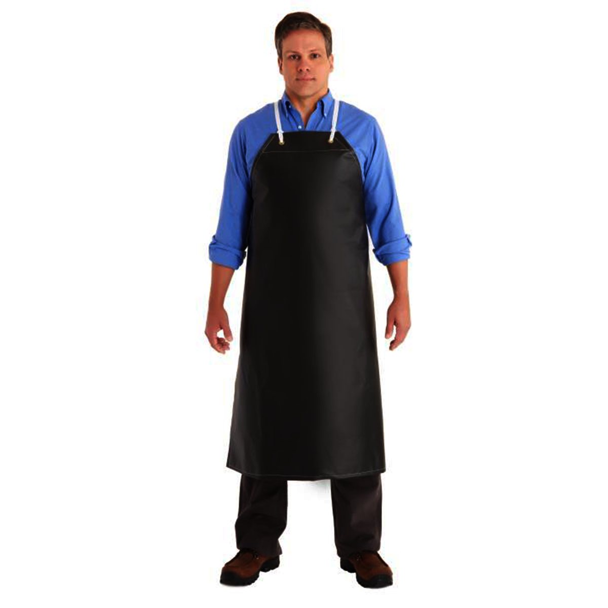 Ansell 33" X 45" Black AlphaTec® 17-19 mil Nitrile/Polycotton Apron