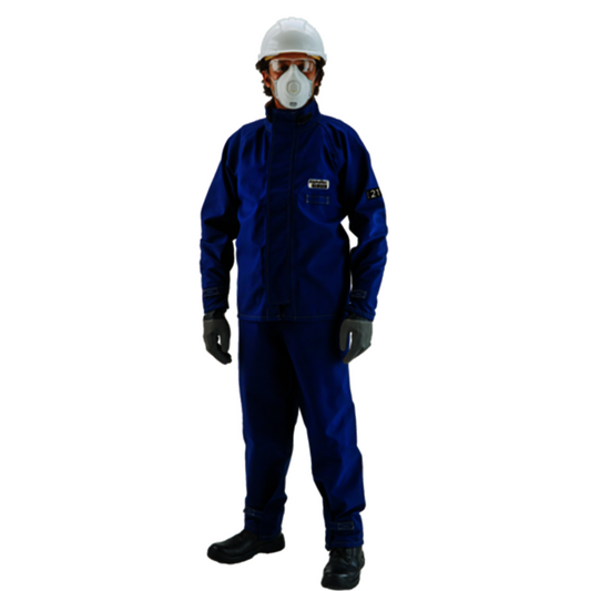 Ansell Large Blue AlphaTec® Breathable FR Chemical Protective Jacket With Stitched/Taped Seam