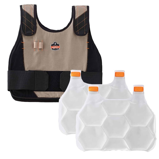 Ergodyne Small - Medium Khaki Chill-Its® 6215 Modacrylic Cotton Vest