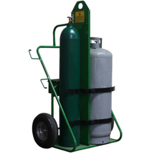 Saf-T-Cart Dual Cylinder Cart With Semi-Pneumatic Wheels And Continuous Handle (Includes Firewall)
