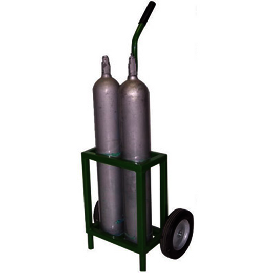 Saf-T-Cart Dual Cylinder Cart With Semi-Pneumatic Wheels And U-Shaped Handle