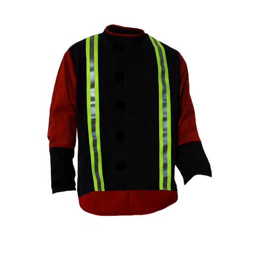 National Safety Apparel® X-Large/30" Coated OPF-Carbon SafeGuard™ Blend Heat Resistant Jacket With Snap Front Closure