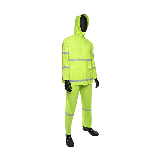 Protective Industrial Products Medium Hi-Viz Yellow Viz™ 0.35 mm Polyester/PVC Rain Suit