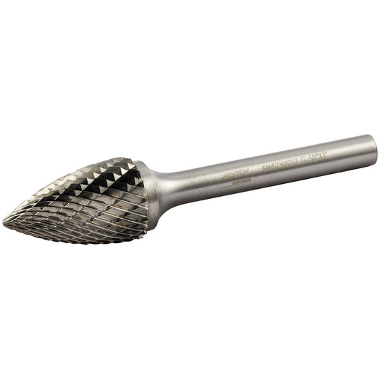 Saint-Gobain Abrasives Inc. 5/8" X 1" Pointed Tree Double Cut Tungsten Carbide Burr