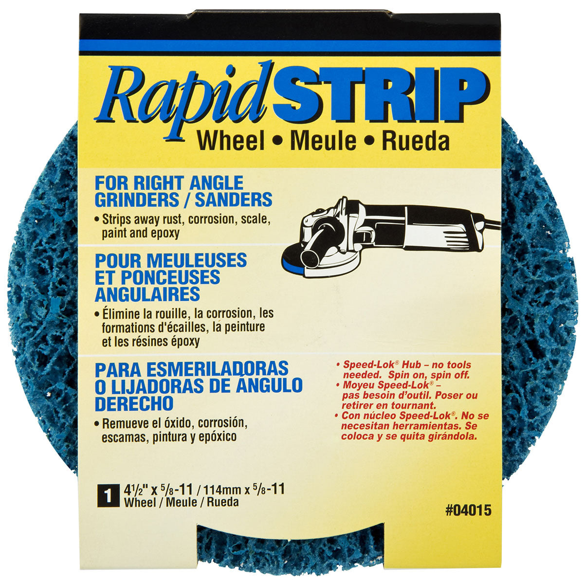 Norton® 4 1/2" X 5/8" Extra Coarse Grade Aluminum Oxide Bear-Tex Rapid Strip Blue Non-Woven Depressed Center Disc