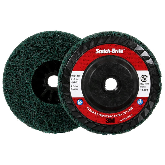 3M™ 4 1/2" X 5/8" Extra Coarse Grade Aluminum Oxide Scotch-Brite™ Green Disc