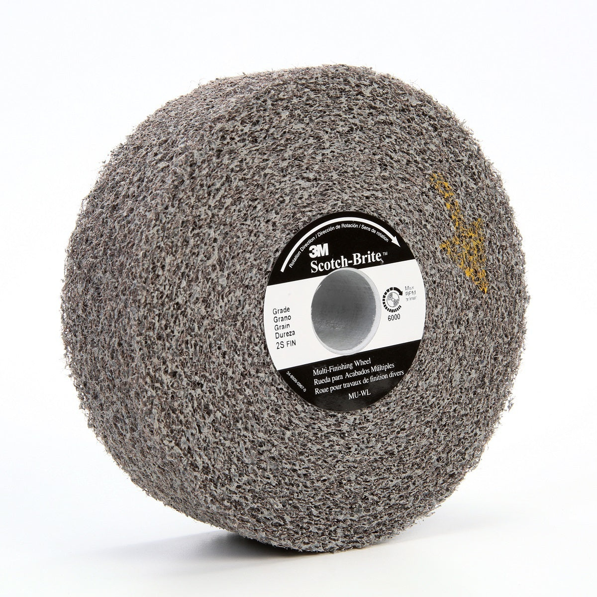 3M™ 6" X 1" X 2" Fine Grade Silicon Carbide Scotch-Brite™ White Disc