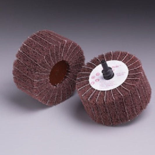 3M™ 2 1/2" X 1 1/4" P120 Grit Aluminum Oxide Scotch-Brite™ Roloc™ Red Flap Wheel