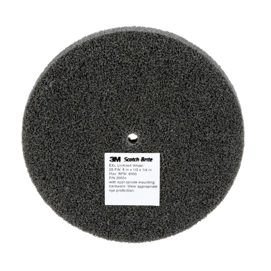 3M™ 5" X 1/4" X 1/2" Fine Grade Silicon Carbide Scotch-Brite™ Gray Unitized Wheel
