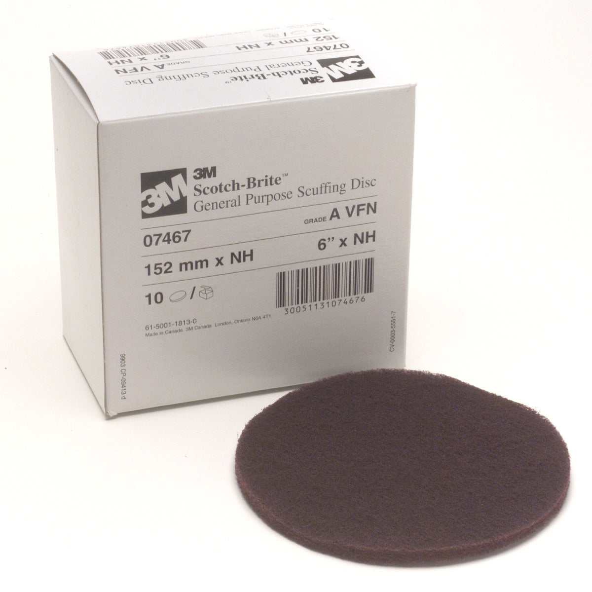 3M™ 6" X No Hole Very Fine Grade Aluminum Oxide Scotch-Brite™ Red Disc