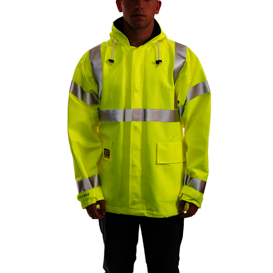 Tingley 4X Hi-Viz Yellow 32" Eclipse™ 26 mil PVC And Nomex® Rain Coat