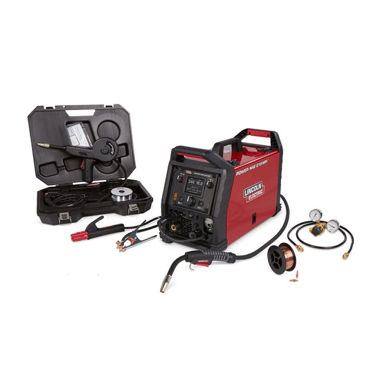 Lincoln Electric® POWER MIG® 215 MPi™ Aluminum One-Pak® Single Phase MIG Welder With 120 - 230 Input Voltage, 220 Amp Max Output, ArcFX™ Technology And Accessory Package