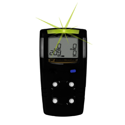 BW Technologies by Honeywell GasAlertMicroClip X3 Combustible Gas, Carbon Monoxide, Hydrogen Sulfide And Oxygen Multi Gas Detector