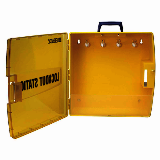 Brady® Yellow Polypropylene Lockout Station "LOCKOUT STATION"