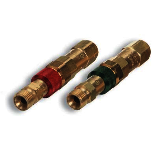 RADNOR™ Model QDB30, 9/16" - 18 UNF B Brass Fuel Gas/Oxygen Quick Connect Set