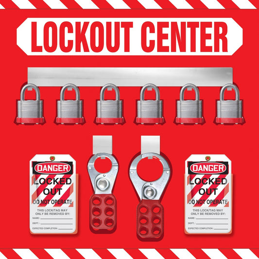 Accuform Signs® Red Anodized Aluminum StopOut® Padlock