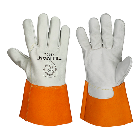 Tillman® X-Large 12.5" Bourbon Brown And Pearl Top Grain Cowhide Unlined MIG Welders Gloves