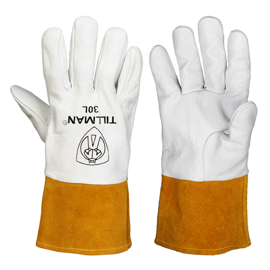 Tillman® X-Large 13.875" Bourbon Brown And Pearl Top Grain Pigskin Unlined TIG Welders Gloves
