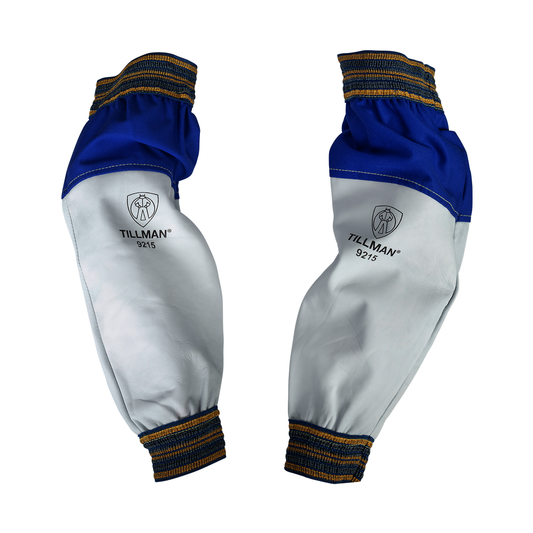 Tillman® Royal Blue And Pearl Westex® FR-7A®/Cotton/Goatskin Flame Resistant Sleeves With Elastic Closure