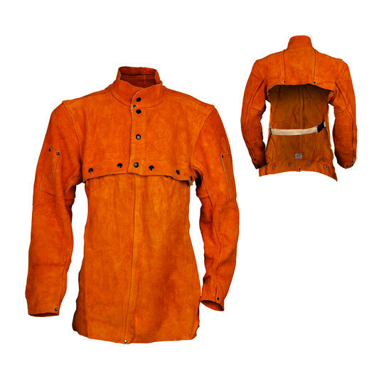 Tillman® X-Large Bourbon Brown Premium Side Split Cowhide Leather Cape Sleeve and 20" Bib